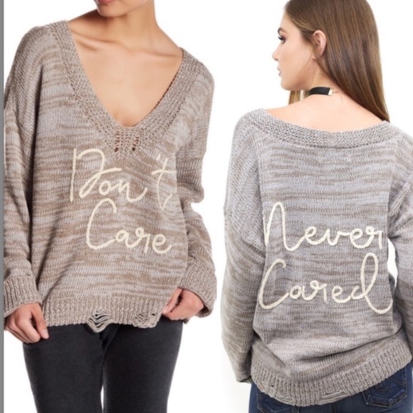 Wildfox Sweaters - Wildfox | Cambridge V Neck Oversized Sweater